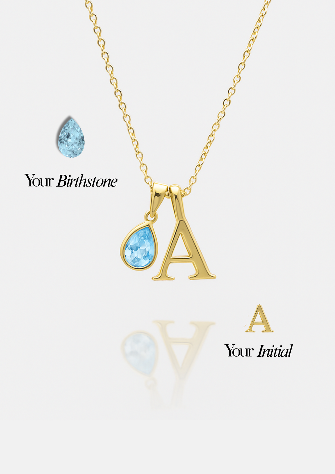 INITIAL BIRTHSTONE NECKLACE