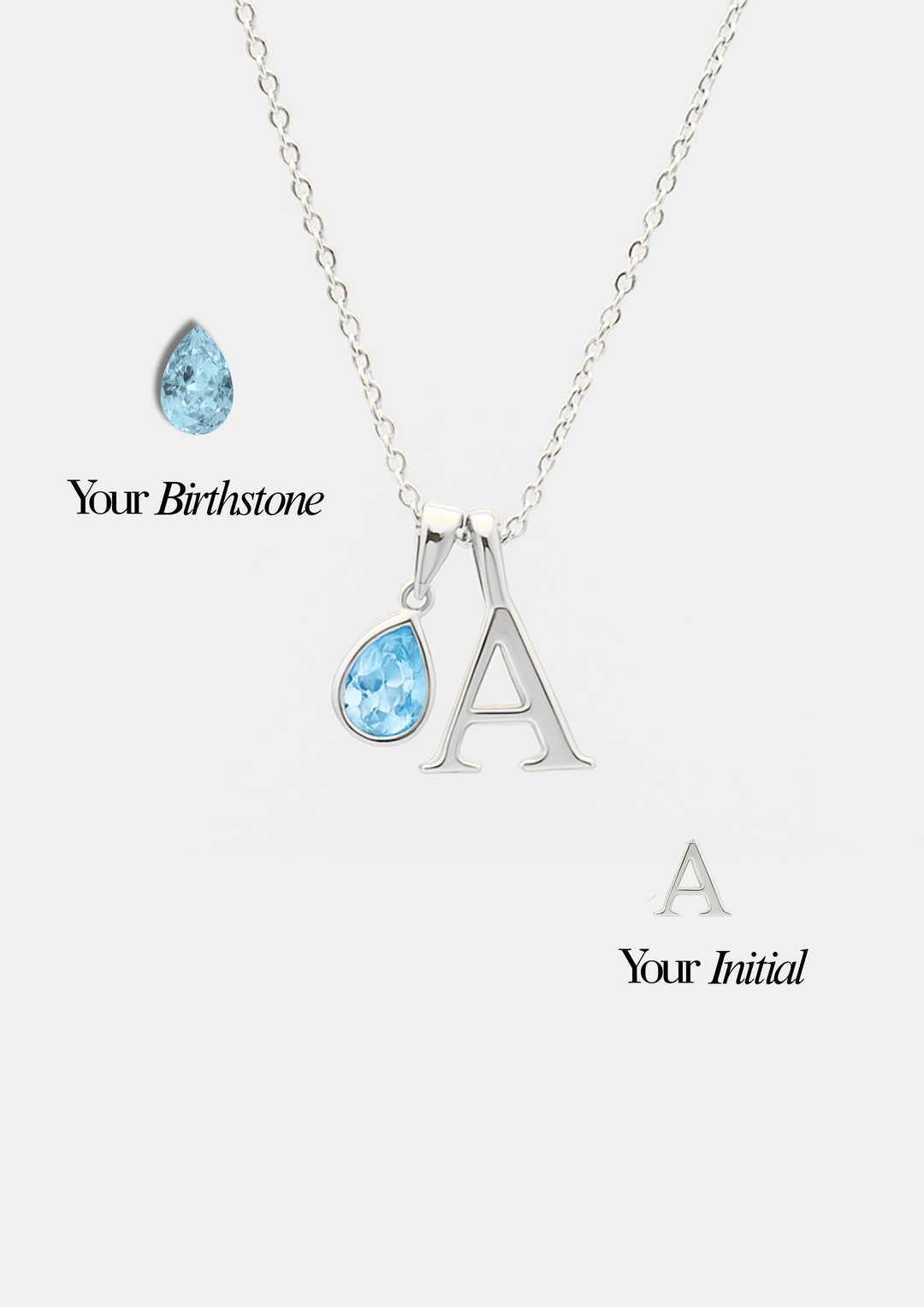 INITIAL BIRTHSTONE NECKLACE