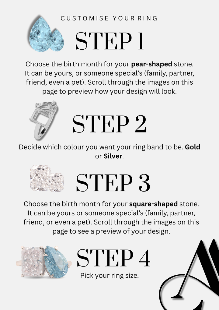 The "You & Me" Alara Birth Month Ring