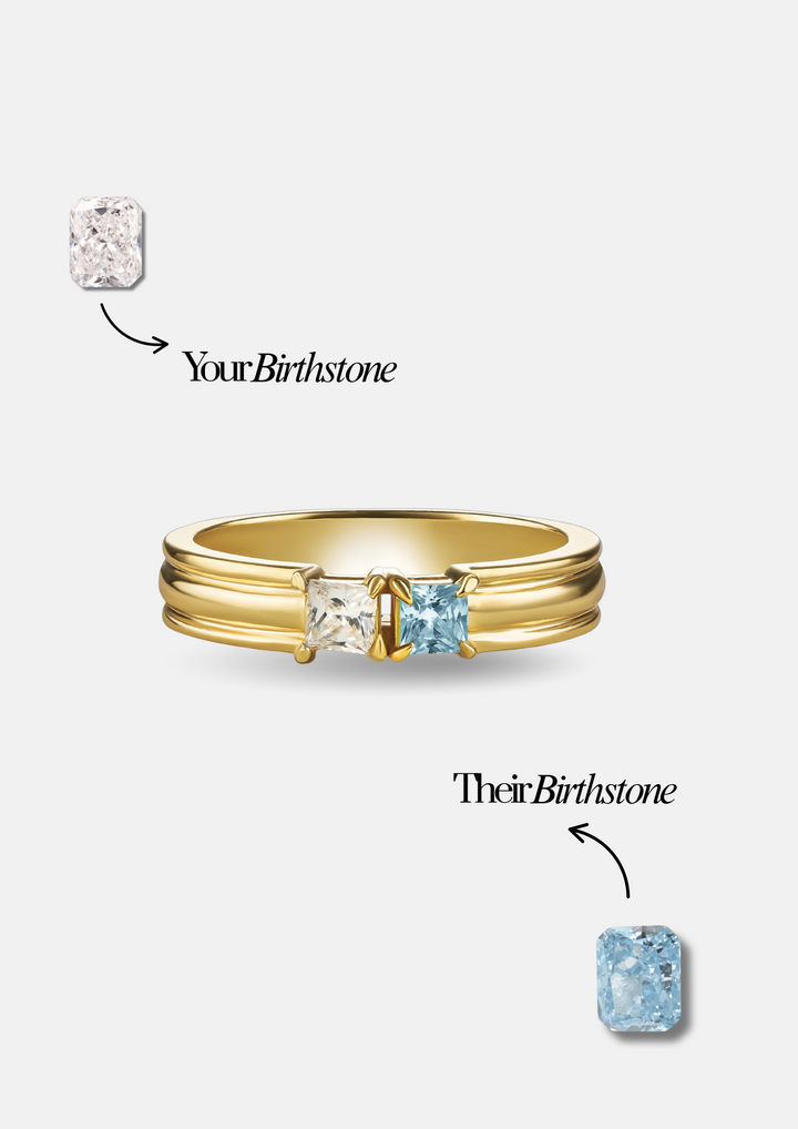 Unisex "You & Me" Alara Birth Month Ring