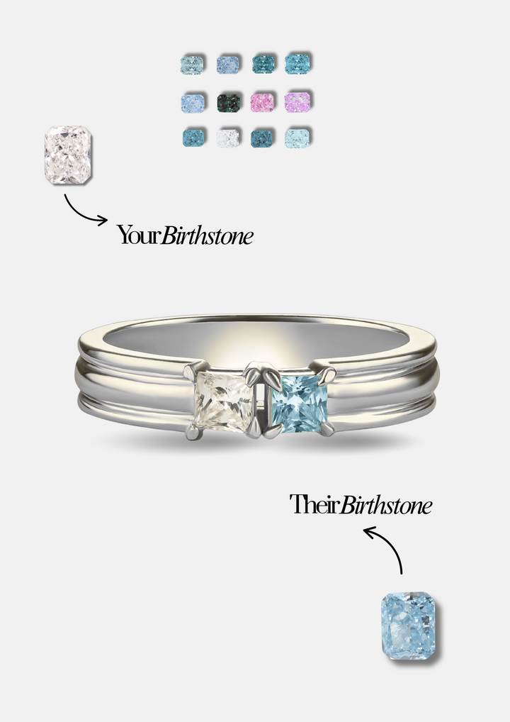 The "You & Me" Alara Birth Month Ring Set