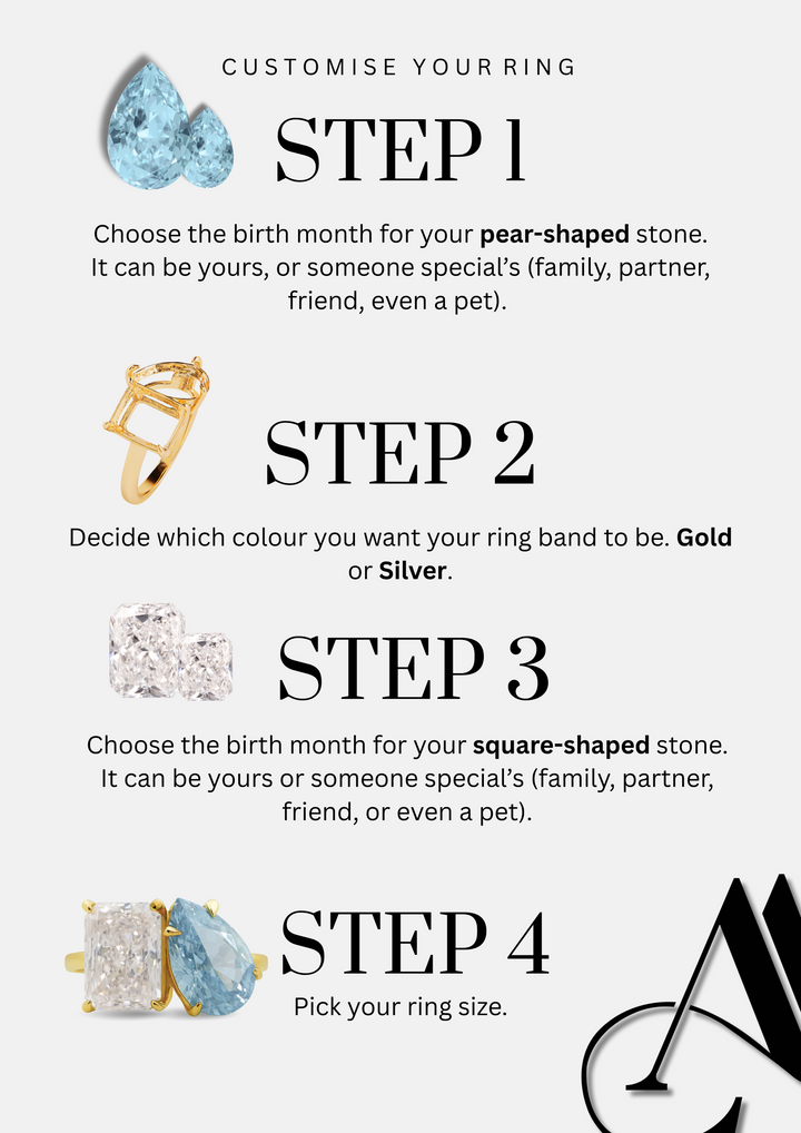 The "You & Me" Alara Birth Month Ring
