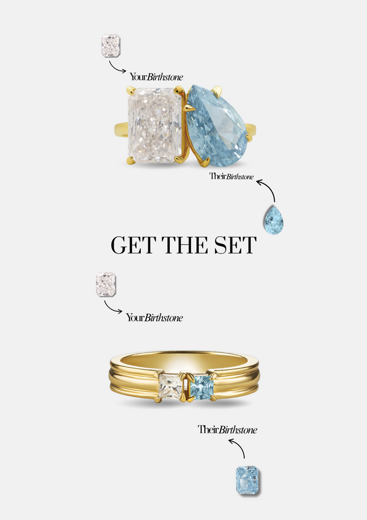 The "You & Me" Alara Birth Month Ring Set