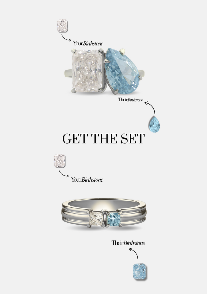 The "You & Me" Alara Birth Month Ring Set