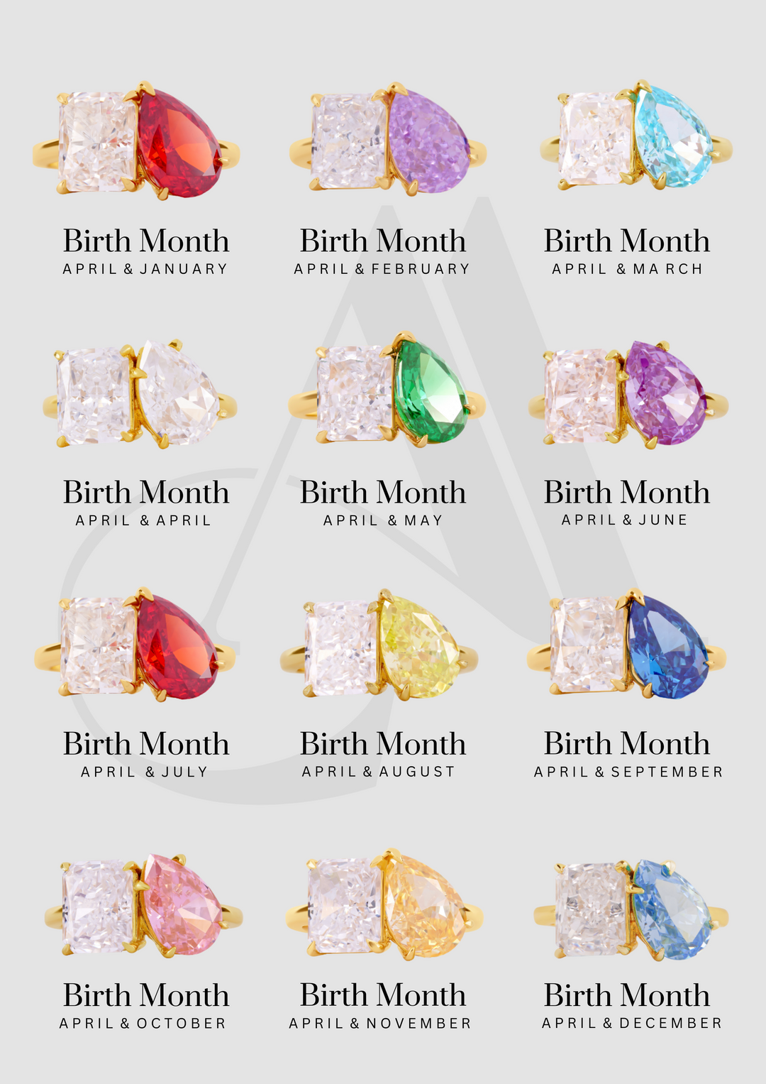 The "You & Me" Alara Birth Month Ring