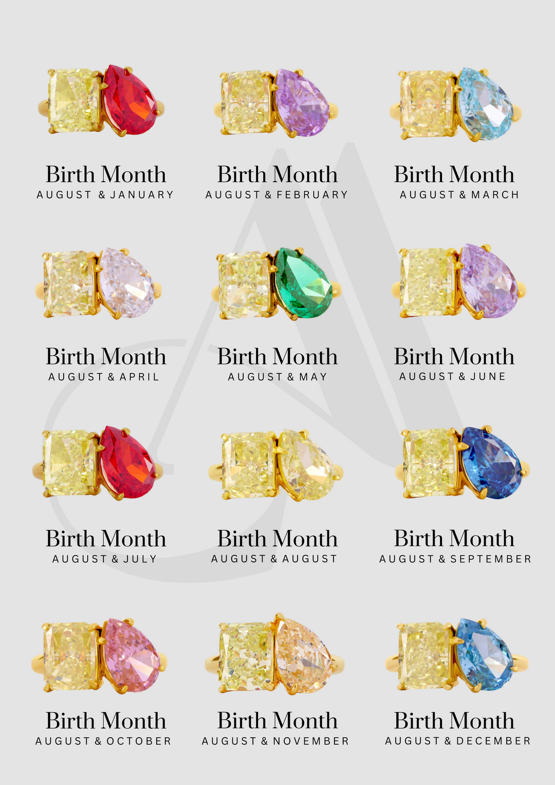 The "You & Me" Alara Birth Month Ring