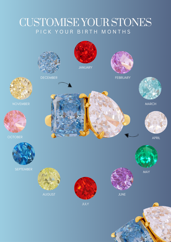 The "You & Me" Alara Birth Month Ring
