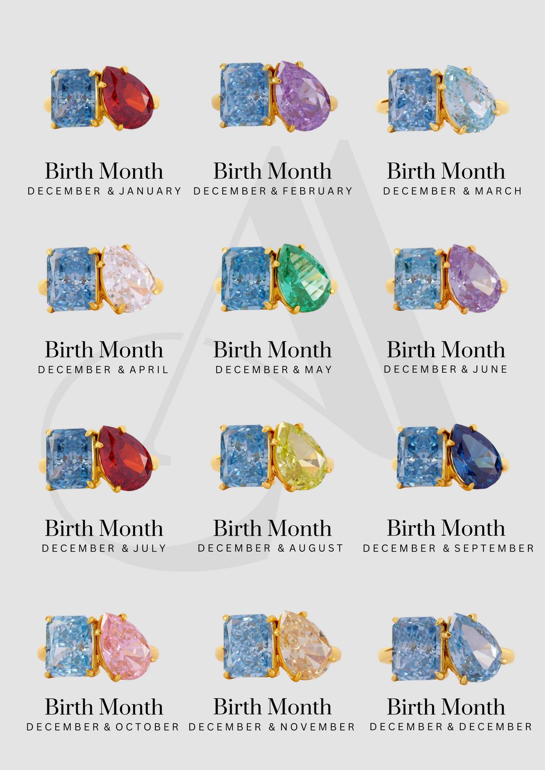 The "You & Me" Alara Birth Month Ring