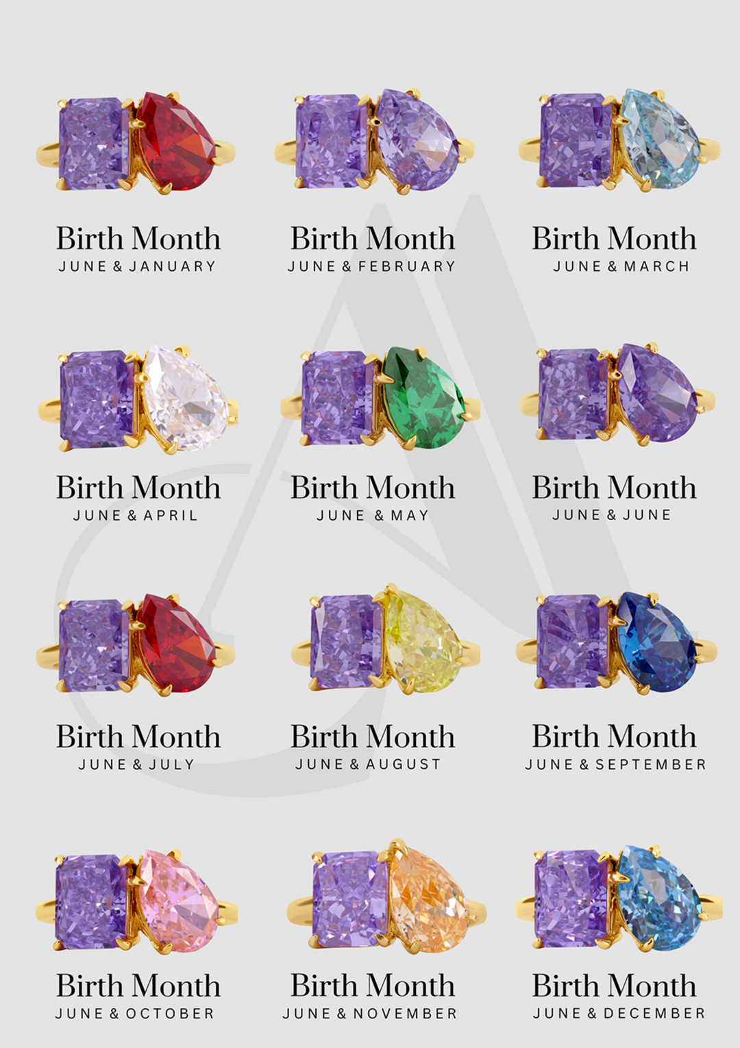 The "You & Me" Alara Birth Month Ring