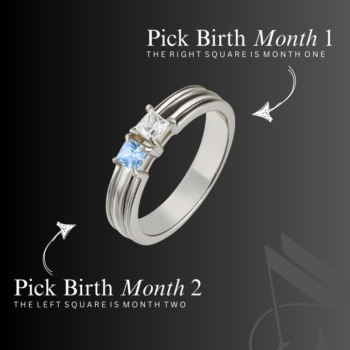 Unisex "You & Me" Alara Birth Month Ring