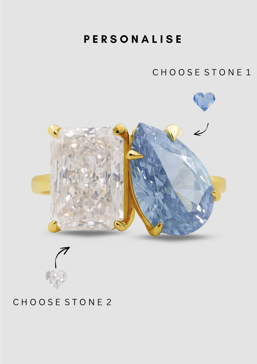 The "You & Me" Alara Birth Month Ring Set