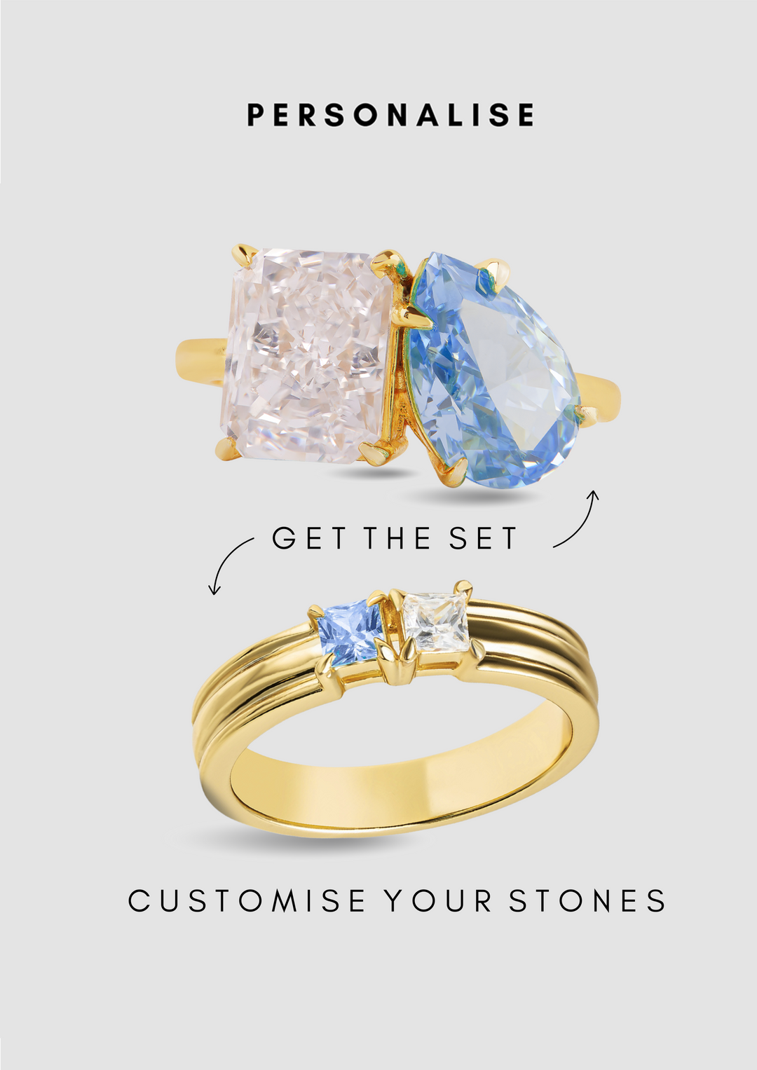 The "You & Me" Alara Birth Month Ring Set