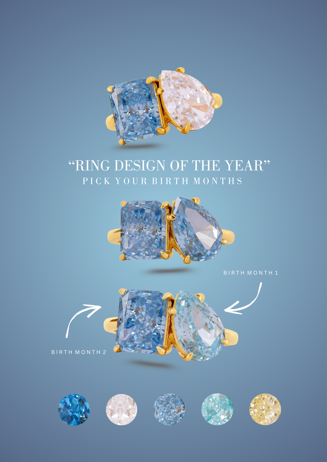 The "You & Me" Alara Birth Month Ring