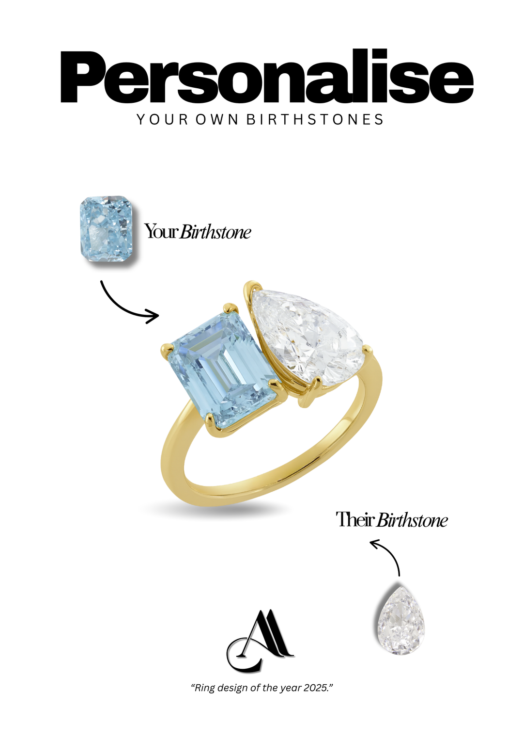 Small "You & Me" Alara Birth Month Ring