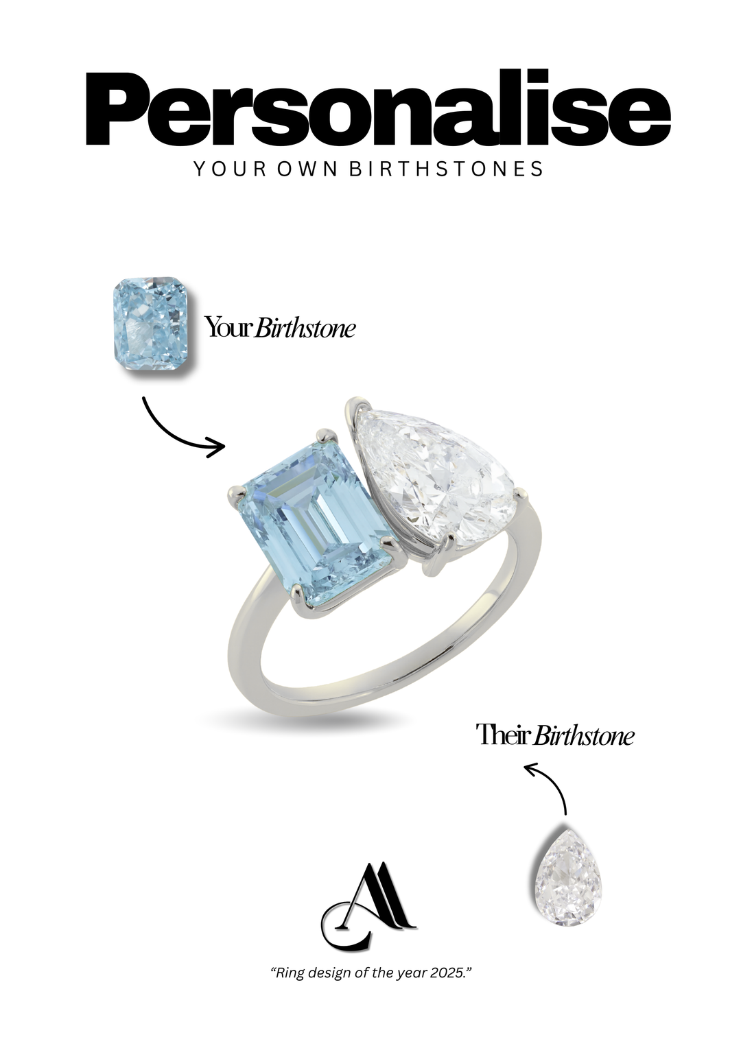 Small "You & Me" Alara Birth Month Ring