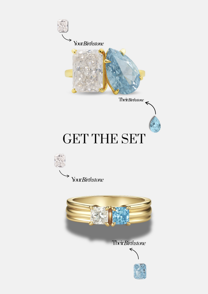 The "You & Me" Birth Month Ring Set