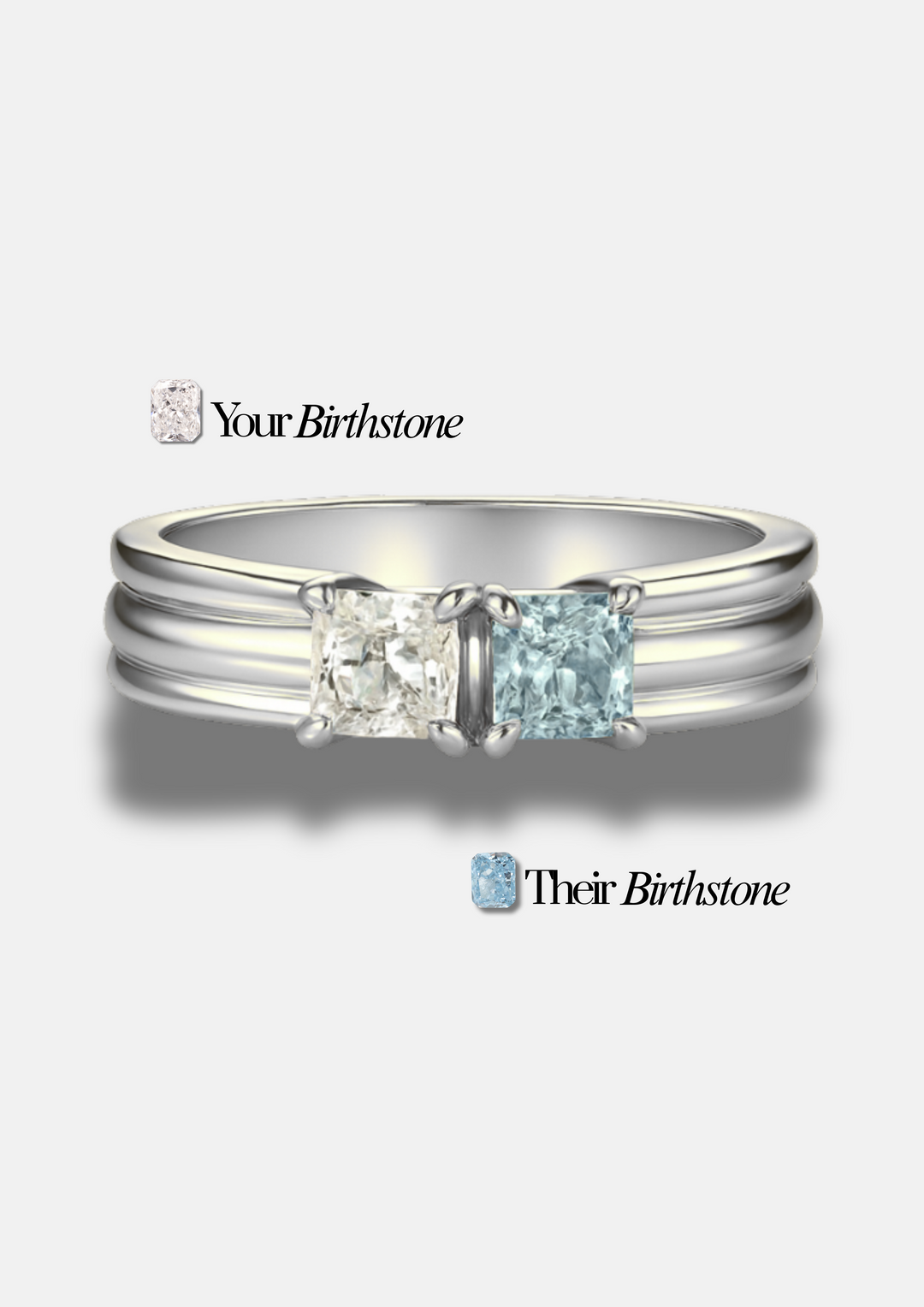 Unisex "You & Me" Birth Month Ring