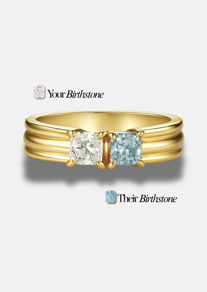 Unisex "You & Me" Birth Month Ring
