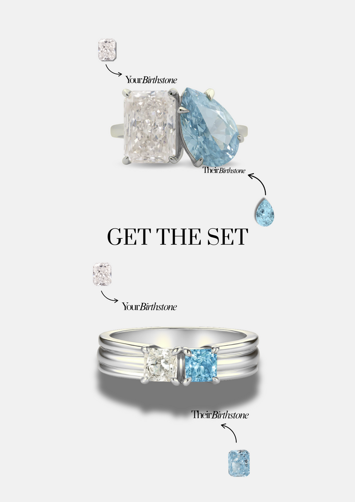 The "You & Me" Birth Month Ring Set