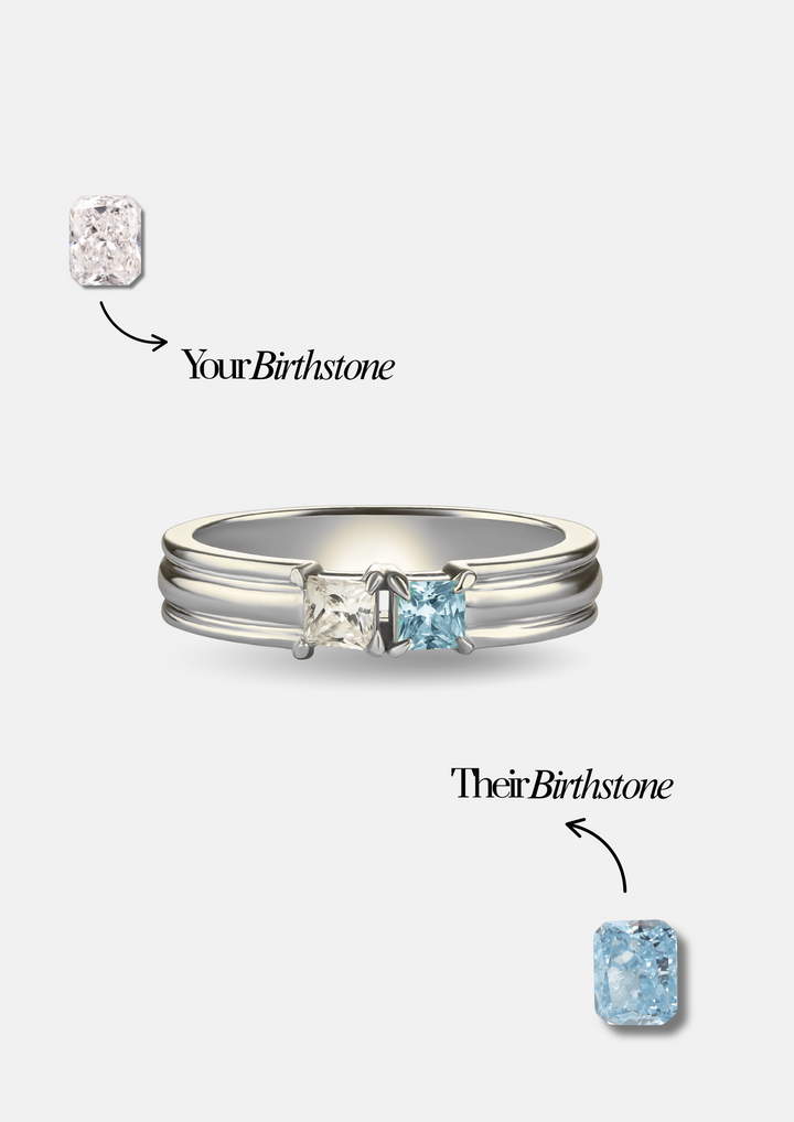 Unisex "You & Me" Alara Birth Month Ring