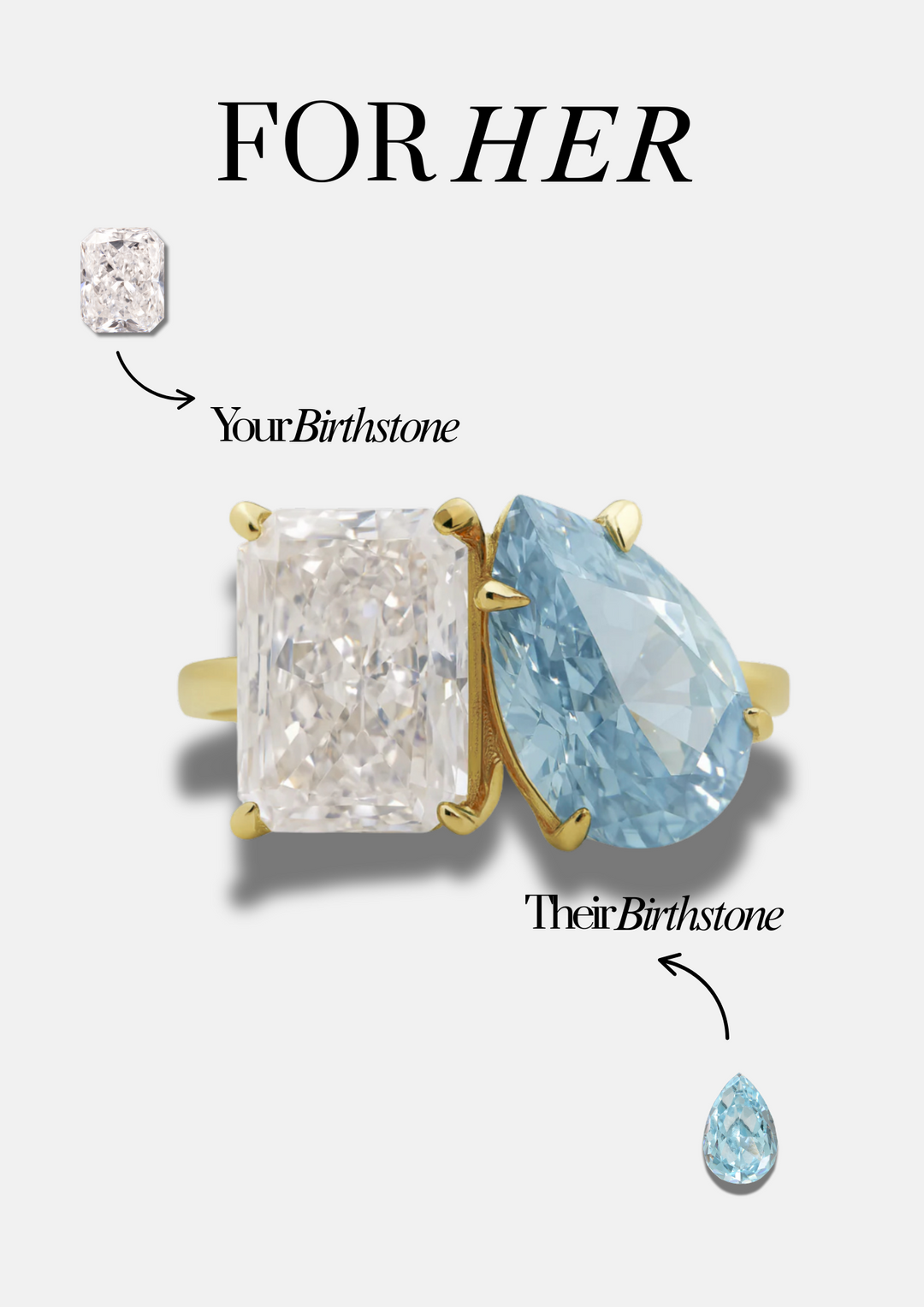 The "You & Me" Birth Month Ring Set