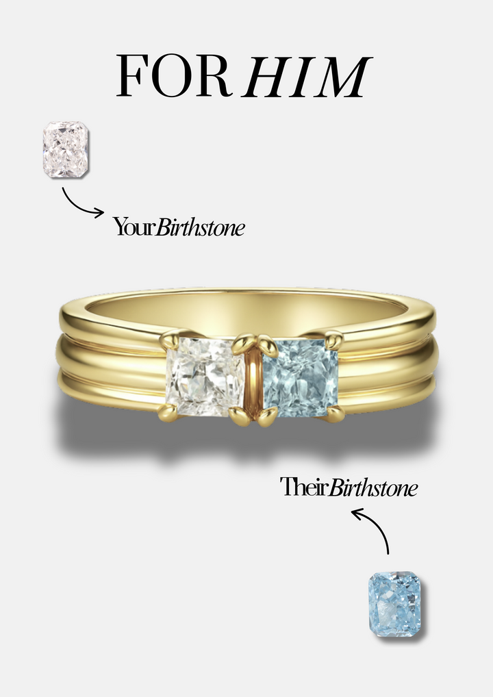 The "You & Me" Birth Month Ring Set
