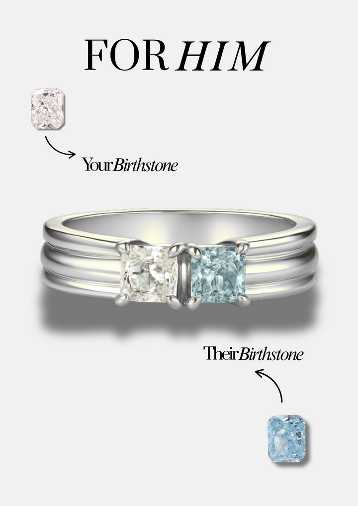 The "You & Me" Birth Month Ring Set