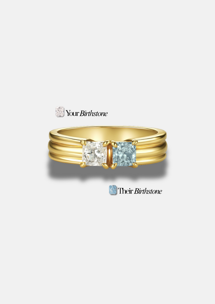 Unisex "You & Me" Birth Month Ring