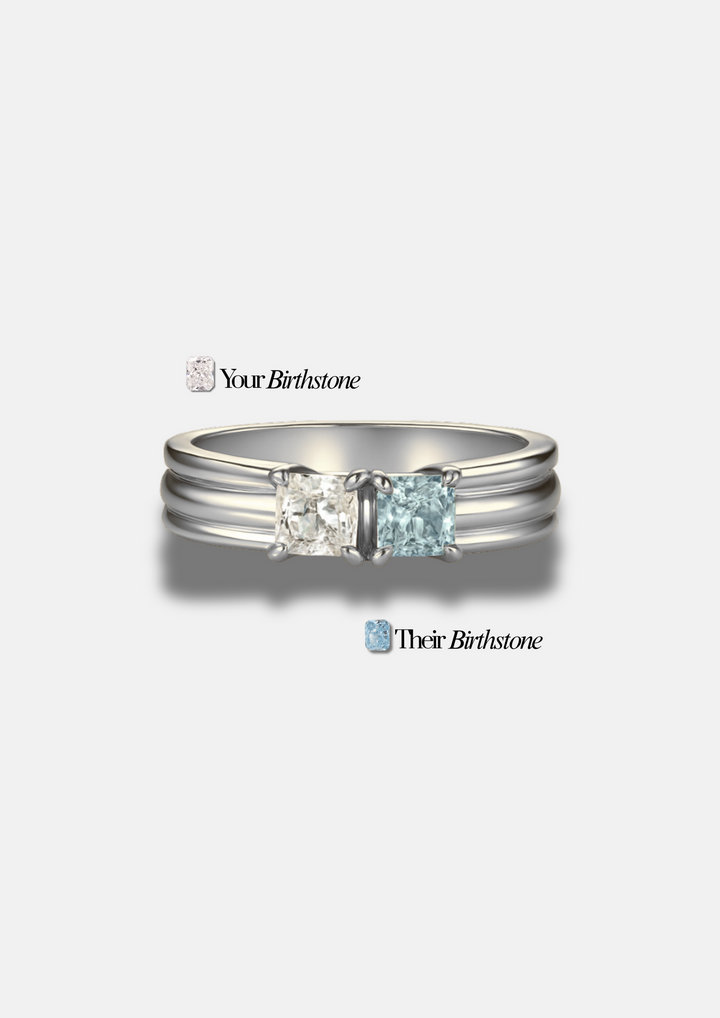 Unisex "You & Me" Birth Month Ring